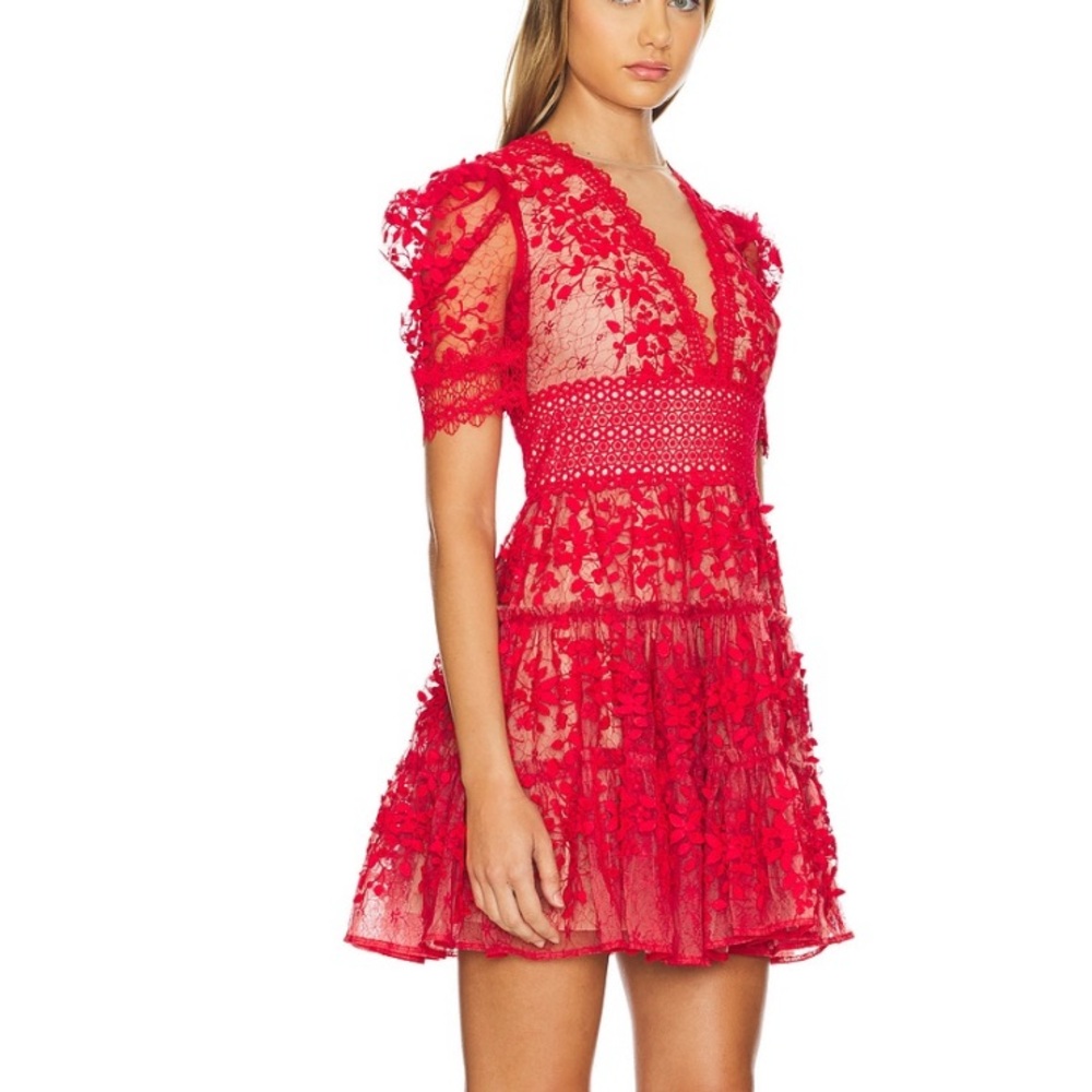 Bronx and Banco Megan Red Lace Dress